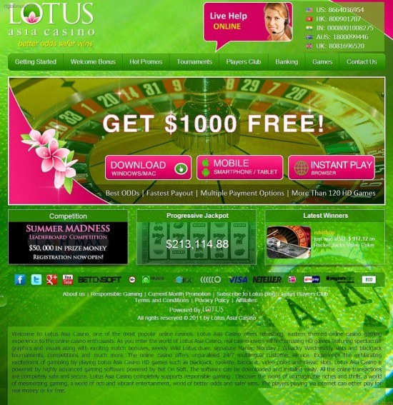 Lotus Asia Casino Bonus Codes